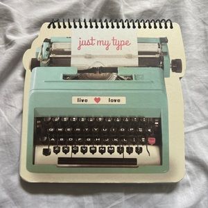 “just my type” notebook